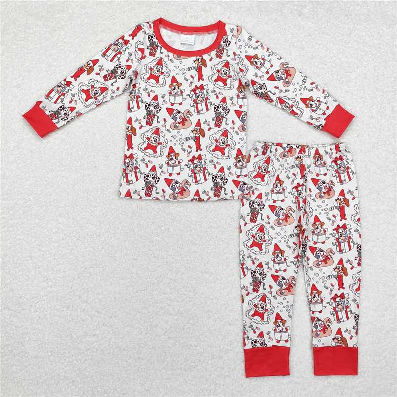 RTS NO MOQ Baby Boys Sets BLP0721 Dogs Christmas Top Pants Pajamas Clothes Sets