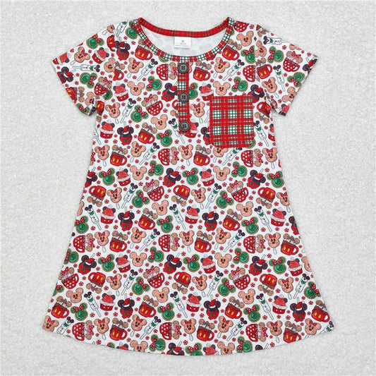 6.21 RTS NO MOQ Summer Baby Girls Dresses GSD1403 Christmas Knee Length Night Gowns Dresses