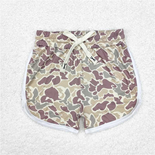 RTS NO MOQ Baby Girls Summer Pants SS0369 Green Camo Sports Shorts