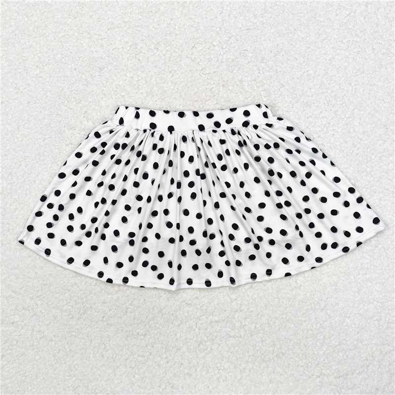 GLK0031 Baby Girls Halloween White Black Polka Dots Skirts