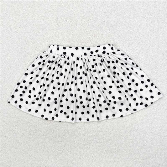 GLK0031 Baby Girls Halloween White Black Polka Dots Skirts