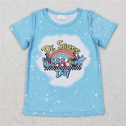 6.5 RTS NO MOQ Summer Baby Girls Short Sleeve GT0365 Dr Reading Short Sleeve Blue Tee Shirts