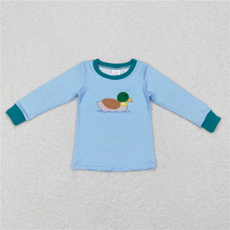 6.30 RTS NO MOQ Baby Boys Long Sleeve BT0402 Hunting Duck Long Sleeve Tee Shirts