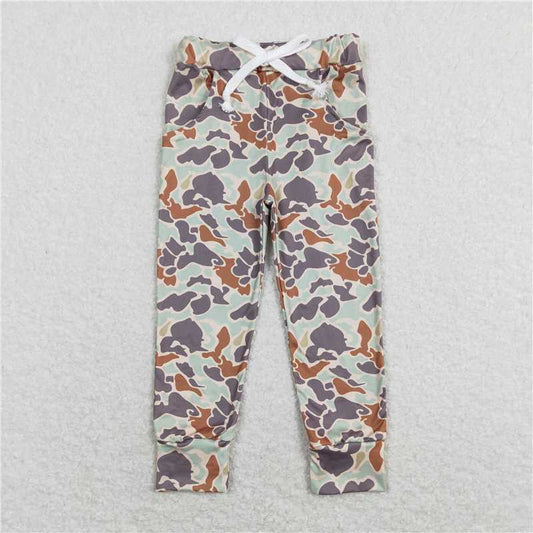 RTS NO MOQ Baby Girls Long Pants P0421 Green Camo Pockets Bottoms Pants