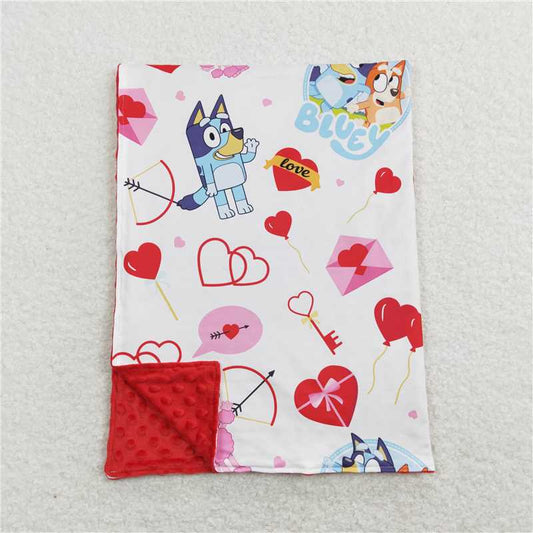 RTS NO MOQ Baby Kids Carpet BL0116 Valentines Dogs Red Heart Blankets