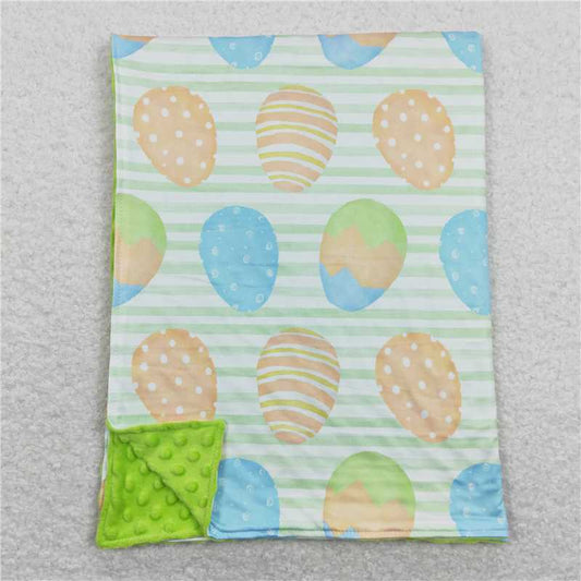 RTS NO MOQ Baby Kids Carpet BL0102 Easter Green stripe Eggs Blankets