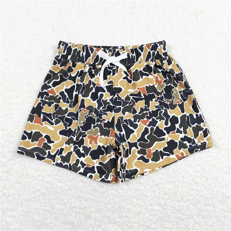 RTS NO MOQ Baby Boys Summer Pants S0235 Western Brown Camo Trunks Swimsuits