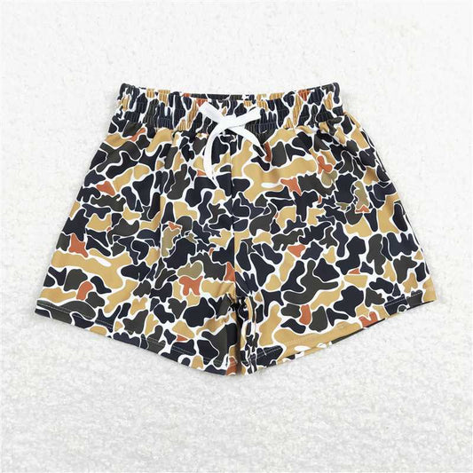 RTS NO MOQ Baby Boys Summer Pants S0235 Western Brown Camo Trunks Swimsuits