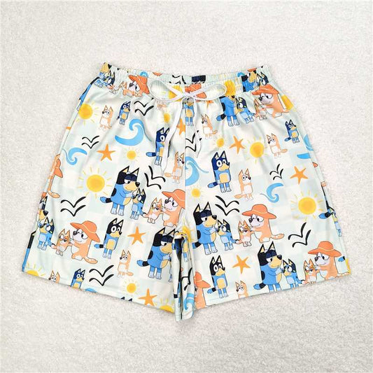 7.4 RTS NO MOQ Adult Man Summer Pants S0360 Dogs Family Starfish Bottom Trunk Shorts Swimwear