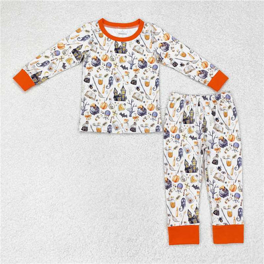 6.26 RTS NO MOQ Baby Boys Sets BLP0460 Halloween Magic Top Pants Pajamas Clothes Sets
