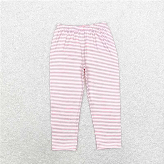 RTS NO MOQ Baby Girls Long Pants P0625 Pink Stripes Legging Pants Bottoms