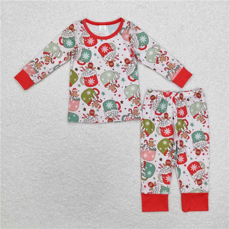 BLP0783 Baby Boys Christmas Cups Bamboo Pajamas Clothes Sets