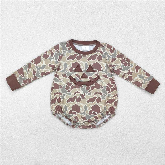 5.13 RTS NO MOQ Baby Boys Bodysuit LR1841 Halloween Camo Long Sleeve Rompers