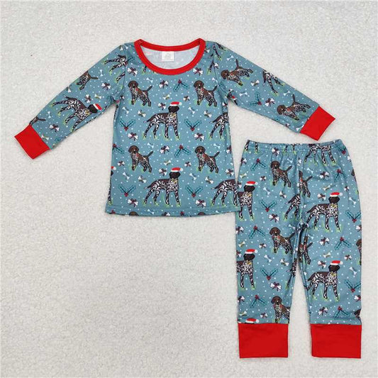 RTS NO MOQ Baby Boys Sets BLP0850 Christmas Dog Bamboo Pajamas Clothes Sets