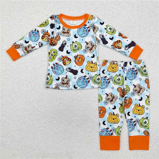 RTS NO MOQ Baby Boys Sets BLP0809 Pumpkin Halloween Top Pants Pajamas Clothes Sets