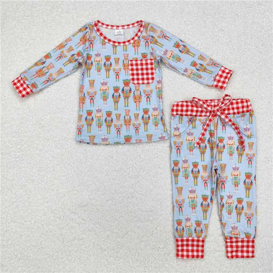 RTS NO MOQ Baby Boys Sets BLP0521 Christmas Soldier Top Pants Pajamas Clothes Sets