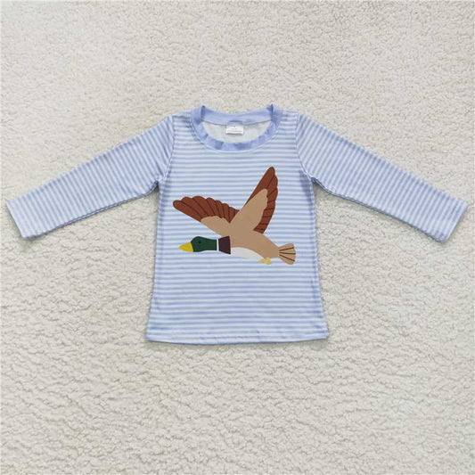 7.1 RTS NO MOQ Baby Boys Long Sleeve BT0365 Hunting Duck Stripes Long Sleeve Shirts Tops