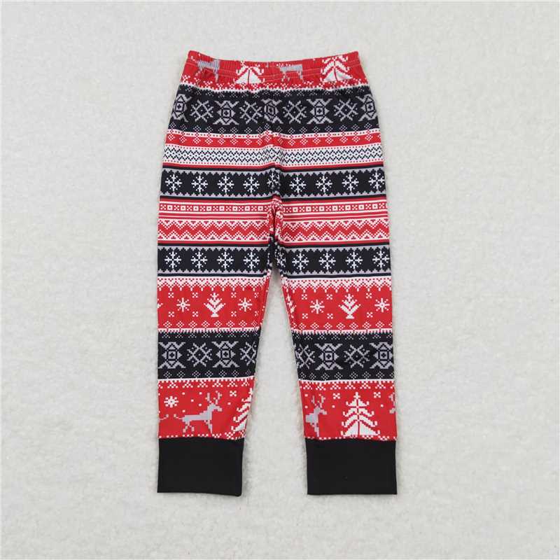 5.23 RTS NO MOQ Baby Girls Long Pants P0342 Christmas Tree Deer Holiday Legging Pants