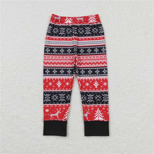 5.23 RTS NO MOQ Baby Girls Long Pants P0342 Christmas Tree Deer Holiday Legging Pants
