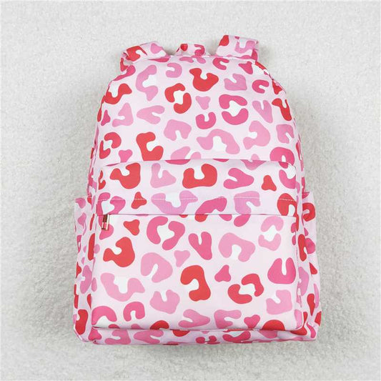 BA0150 Kids Baby Girls Pretty Pink Leopard Book Bag Backpack