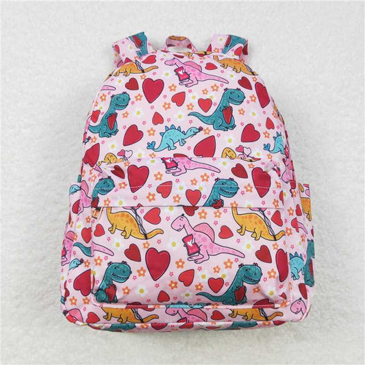 BA0154 Kids Baby Girls Dinosaur Heart Book Bag Backpack