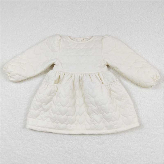 6.18 RTS NO MOQ Baby Girls Long Sleeve GLD0263 Cotton Wadded Jacket Winter Thick Dresses