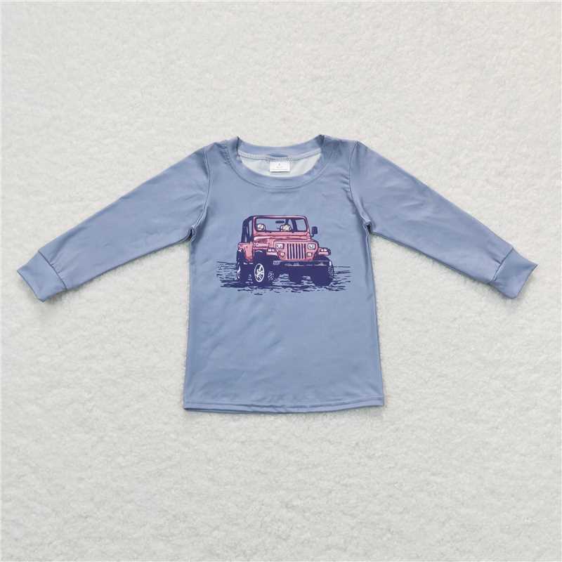 5.20 RTS NO MOQ Baby Boys Long Sleeve BT0392 Blue Red Tractor Long Sleeve Tee Shirts Tops