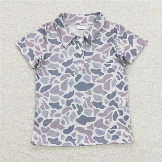 5.21  RTS NO MOQ Summer Baby Boys Shirt BT0597 Camo Hunting Short Sleeve Buttons Tee Shirt Tops