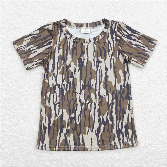 5.21  RTS NO MOQ Summer Baby Boys Shirt BT0623 Camo Branches Short Sleeve Tee Shirts Tops