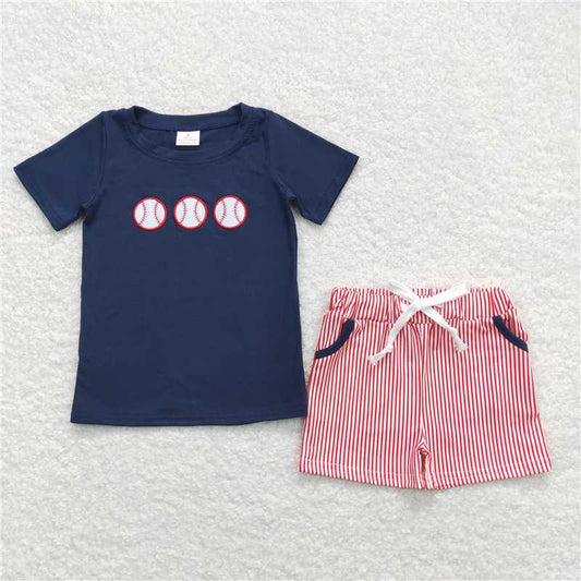 RTS NO MOQ Baby Boys kids Summer Sets BSSO0351 Baseball Sleeveless Shirts Tops Shorts Outfits Clothes Sets