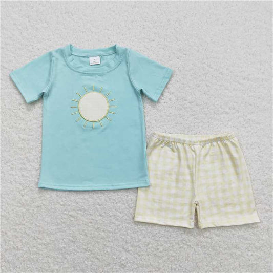 RTS NO MOQ Baby Boys kids Summer Sets BSSO0614 Sunshine Shirt Shorts Summer Outfits Clothes Sets