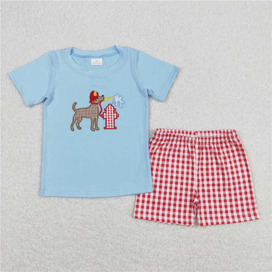 RTS NO MOQ Baby Boys kids Summer Sets BSSO0377 Toddler Dog Tee Shirts Shorts Clothes Sets