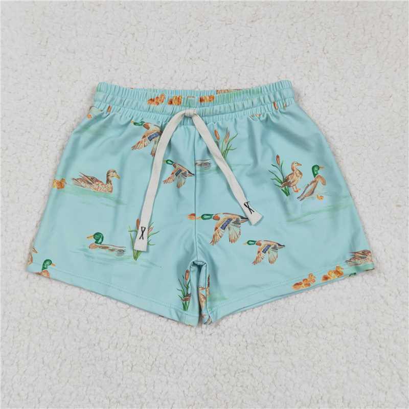 RTS NO MOQ Baby Boys Summer pants S0266 Light Green Ducks Trunks Swimsuits