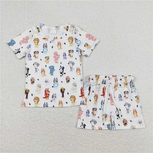 RTS NO MOQ Baby Boys kids Summer Sets BSSO0660 White Short Sleeve Shirt Shorts Outfits Clothes Sets