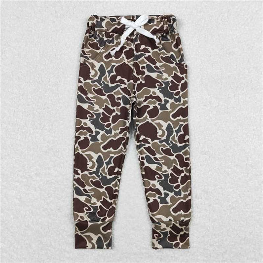 RTS NO MOQ Baby Girls Long Pants P0433 Camo Green Pockets Pants