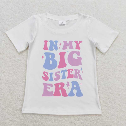 RTS NO MOQ Summer Baby Girls Short Sleeve GT0508 In My Big Sister Era Short Sleeve Tee Shirts Tops