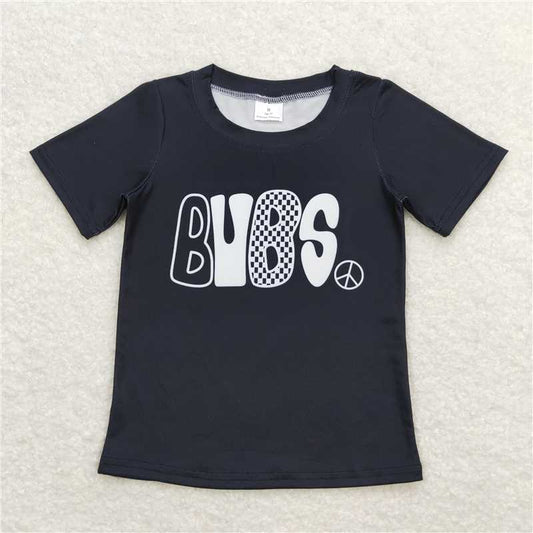 5.21  RTS NO MOQ Summer Baby Boys Shirt BT0617 Black Bubs Short Sleeve Tee Shirts Tops