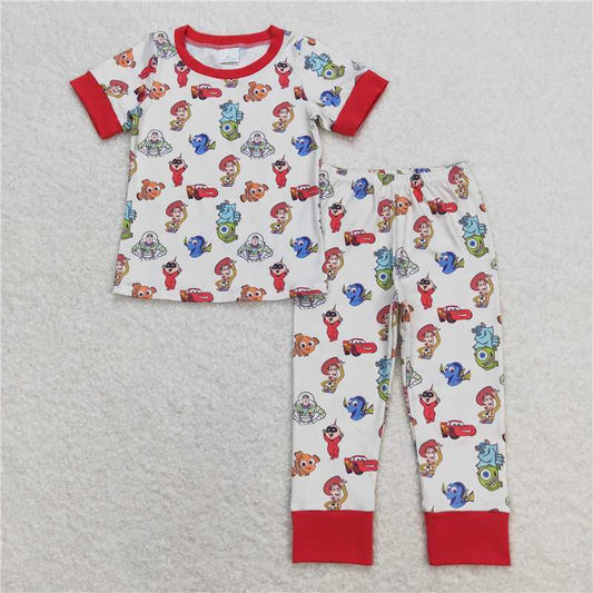 RTS NO MOQ Baby Boys Summer Sets BSPO0322 Fish Shirts Pants Pajamas Clothes Sets
