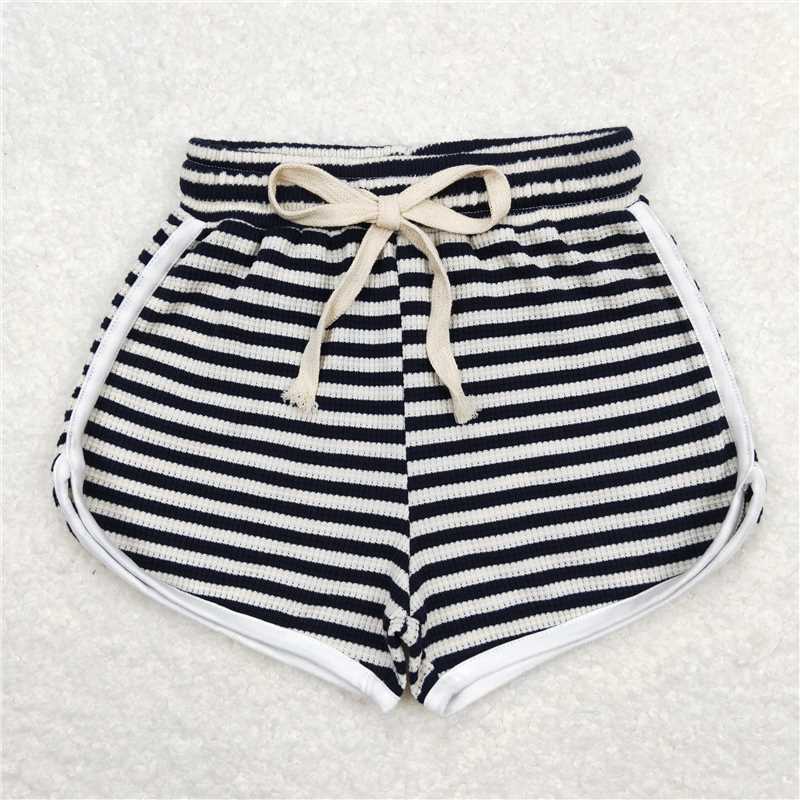 6.23 RTS NO MOQ Baby Girls Summer Pants SS0288 Stripes Plaid Cotton Shorts Bottom