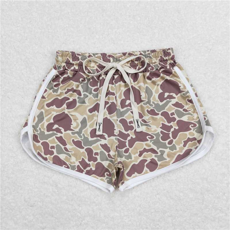 6.23 RTS NO MOQ Baby Girls Summer Pants SS0176 Green Camo Summer Shorts