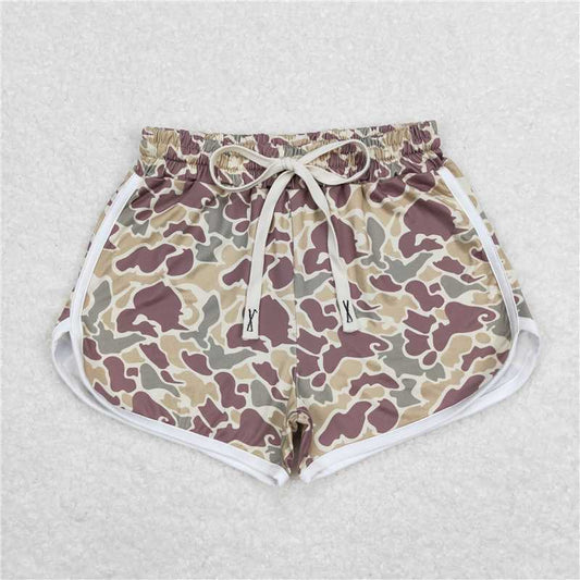6.23 RTS NO MOQ Baby Girls Summer Pants SS0176 Green Camo Summer Shorts