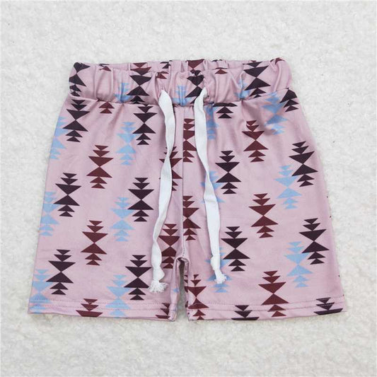 RTS NO MOQ Baby Boys Summer pants SS0206 Light Brown Aztec String Shorts