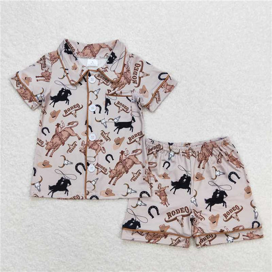 RTS NO MOQ Baby Boys kids Summer Sets BSSO0761 Denim Short-Sleeved Shorts Pajamas Sets