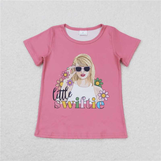 RTS NO MOQ Summer Baby Girls Short Sleeve GT0552 Little Flowers Singer Concert Short Sleeve Tee Shirts Tops