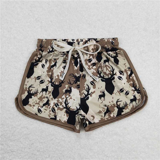 RTS NO MOQ Baby Girls Summer Pants SS0144 Green Deer Hunting Shorts Bottoms