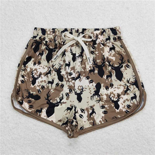 7.4 RTS NO MOQ Adult Women Summer Pants SS0145 Green Deer Hunting Summer Shorts