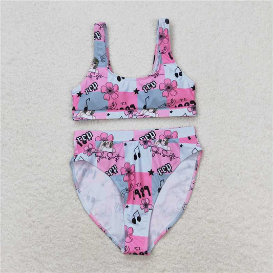 7.4 RTS NO MOQ Adult Women Summer Sets S0347 Singer TS Top Bottom Swimsuits Sets