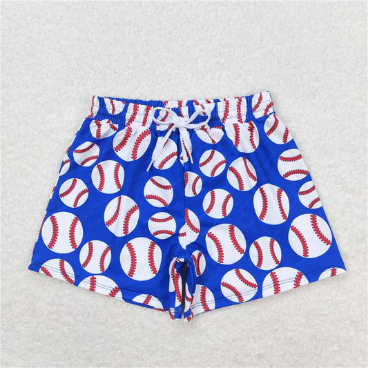 RTS NO MOQ Baby Boys Summer Pants S0275 Blue Baseball Trunks Swimsuits