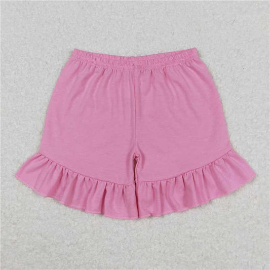 6.20 RTS NO MOQ Baby Girls Summer Pants SS0271 Pink One Ruffle Summer Shorts