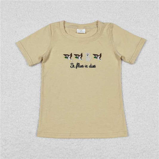 5.21  RTS NO MOQ Summer Baby Boys Shirt BT0621 Duck Flies Dogs Short Sleeve Tee Shirts Tops
